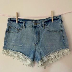 Free People denim shorts with trim size 6